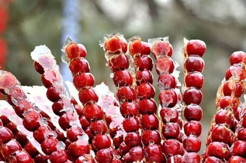 武汉一景区现“樱花冰糖葫芦”