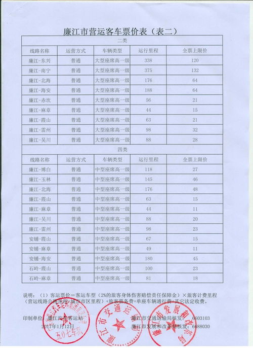 花都到廉江汽车票多少 花都到廉江汽车票多少