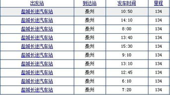 盐城到泰州汽车多少点